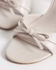 Mango Mango faux leather bow detail slingback heeled sandals in beige-Neutral - 4