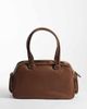 Mango Mango faux leather bowling bag in brown-Green - 4