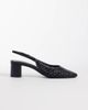 Mango Mango faux leather braided block heel slingback shoes in black - 1