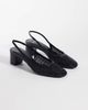 Mango Mango faux leather braided block heel slingback shoes in black - 2
