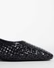 Mango Mango faux leather braided block heel slingback shoes in black - 4
