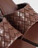 Mango Mango faux leather braided block heeled mules in brown - 3
