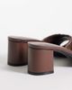 Mango Mango faux leather braided block heeled mules in brown - 4