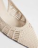 Mango Mango faux leather braided kitten heel slingbacks in beige-Neutral - 3