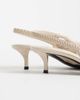 Mango Mango faux leather braided kitten heel slingbacks in beige-Neutral - 4