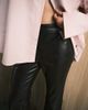 Mango Mango faux leather flared pants in brown - 4