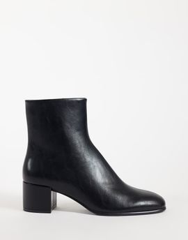 Mango Mango faux leather heeled chelsea boot in black