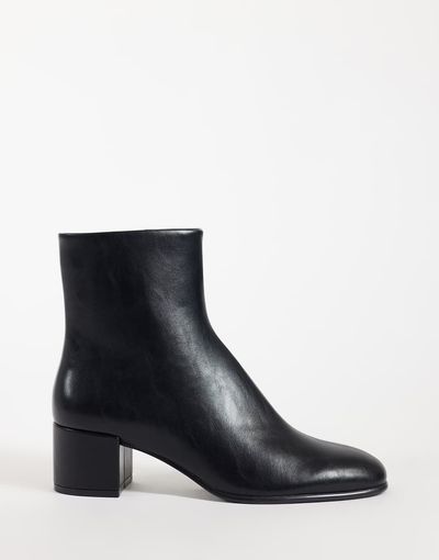 Mango Mango faux leather heeled chelsea boot in black