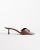 Mango Mango faux leather heeled mules in brown - 1