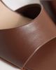 Mango Mango faux leather heeled mules in brown - 4