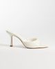 Mango Mango faux leather heeled mules in cream-Neutral - 1