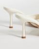 Mango Mango faux leather heeled mules in cream-Neutral - 2