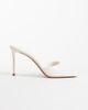 Mango Mango faux leather heeled mules in white - 1