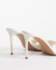 Mango Mango faux leather heeled mules in white - 3