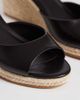 Mango Mango faux leather heeled peep toe wedges in chocolate-Brown - 3