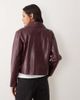 Mango Mango faux leather jacket in burgundy-Red - 3