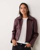 Mango Mango faux leather jacket in burgundy-Red - 4