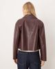 Mango Mango faux leather jacket in dark red - 3