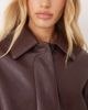 Mango Mango faux leather jacket in dark red - 4