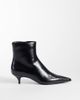 Mango Mango faux leather kitten heeled ankle boot in black - 1