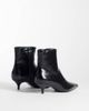 Mango Mango faux leather kitten heeled ankle boot in black - 4