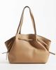 Mango Mango faux leather large slouchy tote bag in latte-Brown - 1