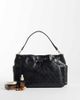 Mango Mango faux leather quilted shoulder bag in black - 2