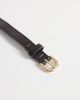 Mango Mango faux leather slim belt with hardware detailing in brown - 2