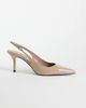 Mango Mango faux leather slingback heels in mushroom-Neutral - 1