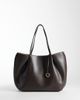 Mango Mango faux leather slouch tote bag in brown - 1