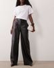Mango Mango faux leather straight fit pants in black - 1
