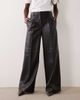 Mango Mango faux leather straight fit pants in black - 2