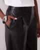 Mango Mango faux leather straight fit pants in black - 3