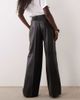 Mango Mango faux leather straight fit pants in black - 4