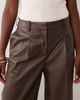 Mango Mango faux leather straight pants in brown - 4