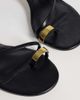 Mango Mango faux leather strappy heeled sandals with hardware detailing in black - 2