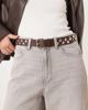 Mango Mango faux leather studded belt in brown - 1