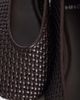Mango Mango faux leather woven flat shoes in dark brown - 4
