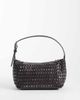 Mango Mango faux leather woven shoulder bag in dark brown - 1
