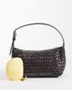 Mango Mango faux leather woven shoulder bag in dark brown - 2