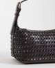 Mango Mango faux leather woven shoulder bag in dark brown - 3