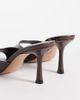 Mango Mango faux patent leather heeled mules in chocolate-Brown - 3