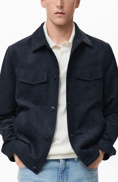 MANGO MANGO Faux Suede Shirt Jacket