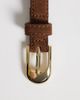 Mango Mango faux suede slim belt in brown - 2