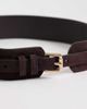 Mango Mango faux suede thick belt in brown - 3