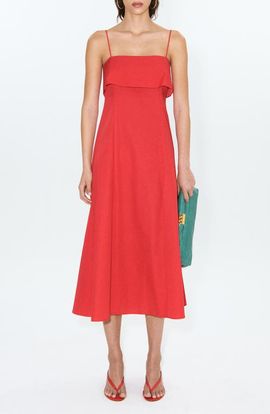 MANGO MANGO Featuring Hailey Bieber A-Line Midi Dress