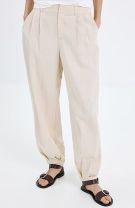 MANGO MANGO Featuring Hailey Bieber Pleated Balloon Pants