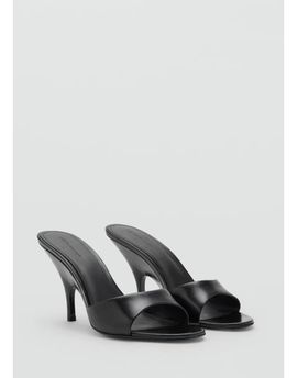 Mango Mango featuring Kaia Gerber 100% leather slingback heels in black