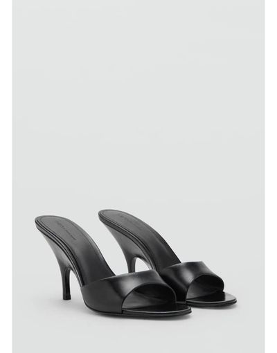 Mango Mango featuring Kaia Gerber 100% leather slingback heels in black