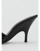 Mango Mango featuring Kaia Gerber 100% leather slingback heels in black - 4